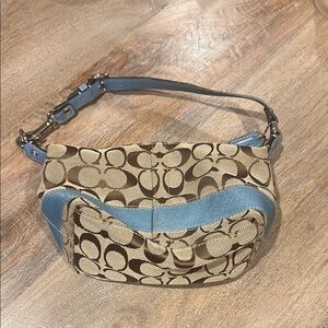 Brown and Blue Coach Mini Purse